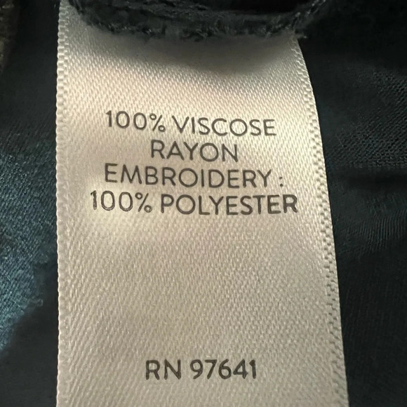 J. Jill Vicose Teal Peasant Style Tunic Blouse, Green Embroidery relaxed sz S - Picture 10 of 10